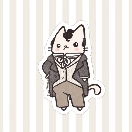 Mr Darcy Cat Vinyl Sticker