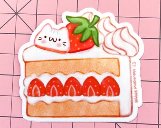 Strawberry Cake Vinyl Sticker