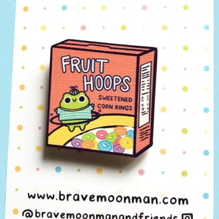 Fruit Hoops Cereal Wooden Pin