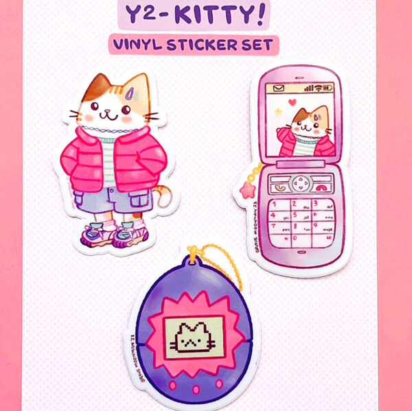 Y2- Kitty Vinyl Sticker Set