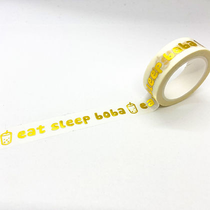 Eat Sleep Boba Washi Tape - GOLD FOIL
