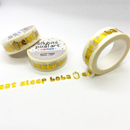 Eat Sleep Boba Washi Tape - GOLD FOIL