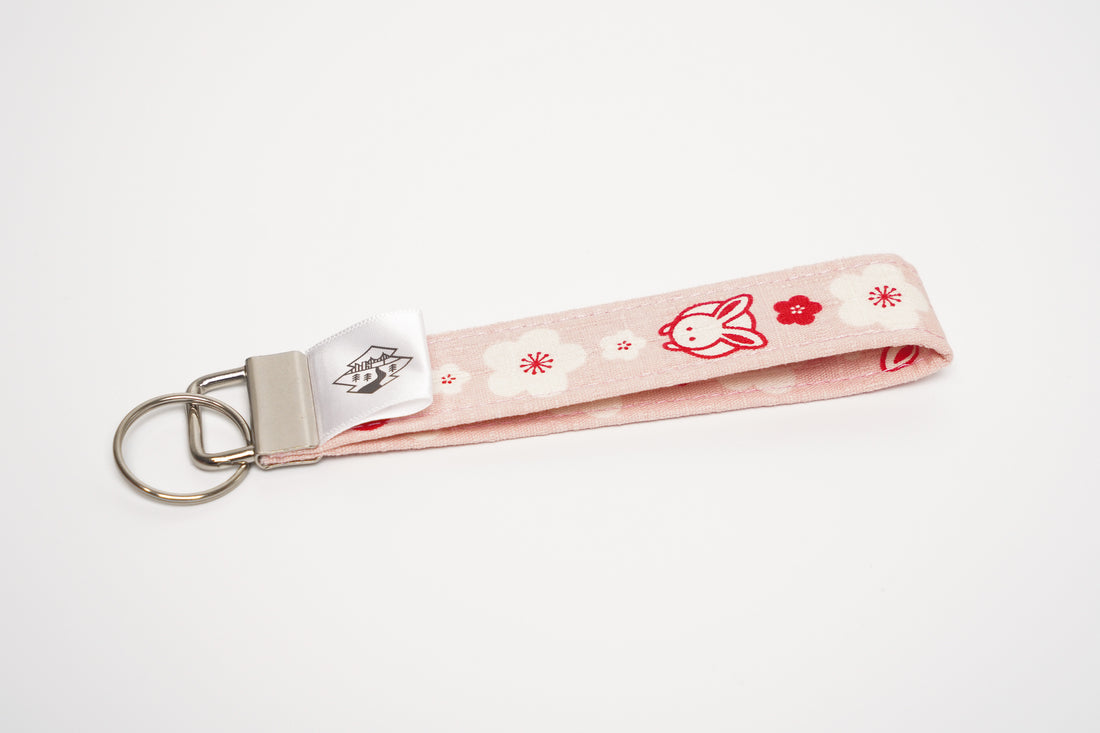Key Fob Wristlet - Bunny Blossoms (Pink)