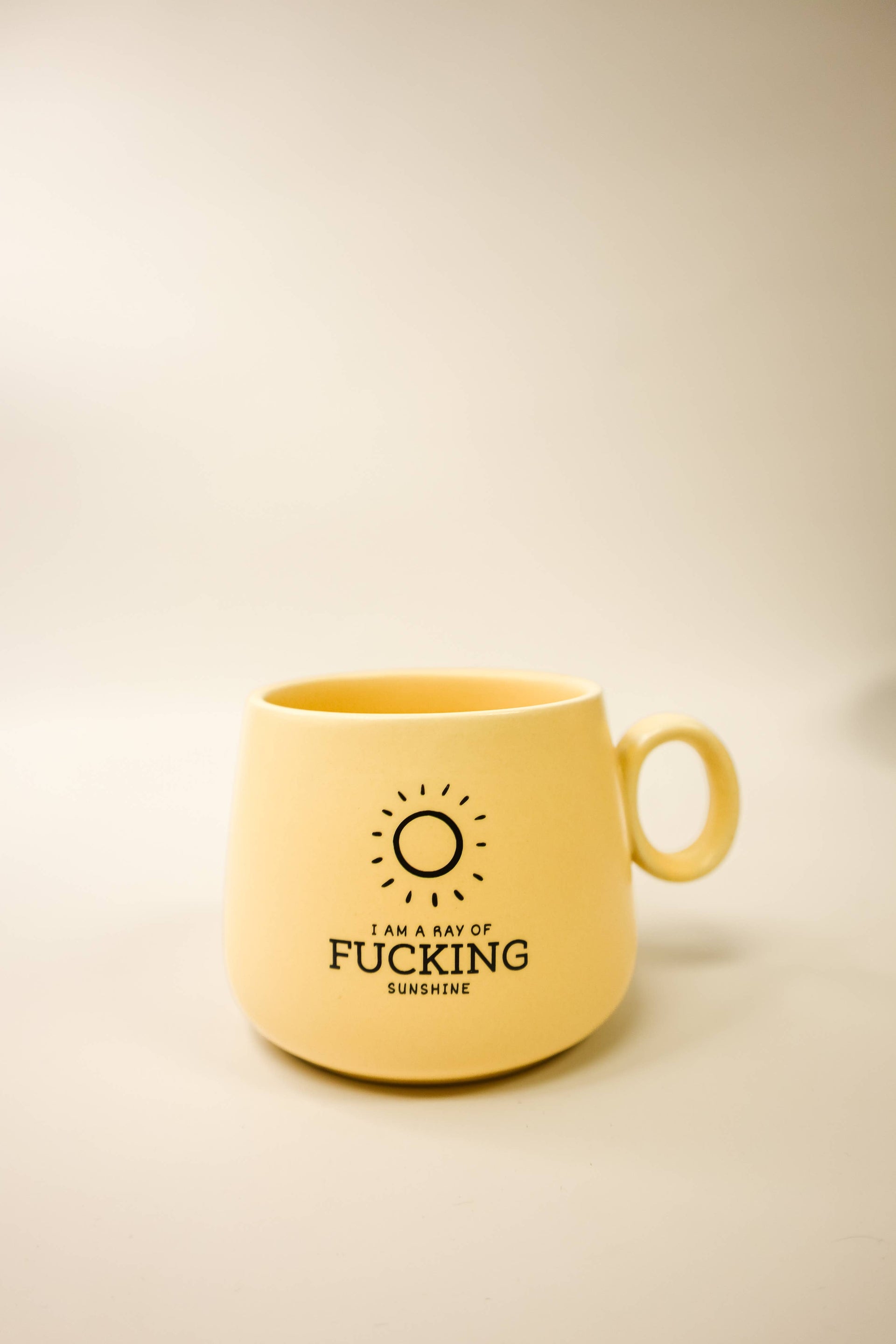 I'm A Ray Of Fucking Sunshine Glass Cup With Wood Lid and Straw, Adult –