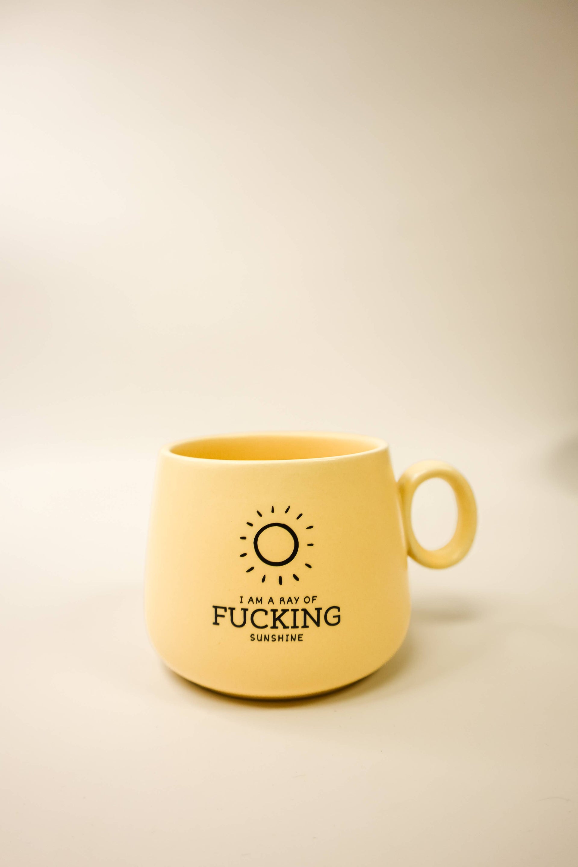 I’m A Ray Of Fucking Sunshine Glass Cup With Wood Lid and Straw, Adult