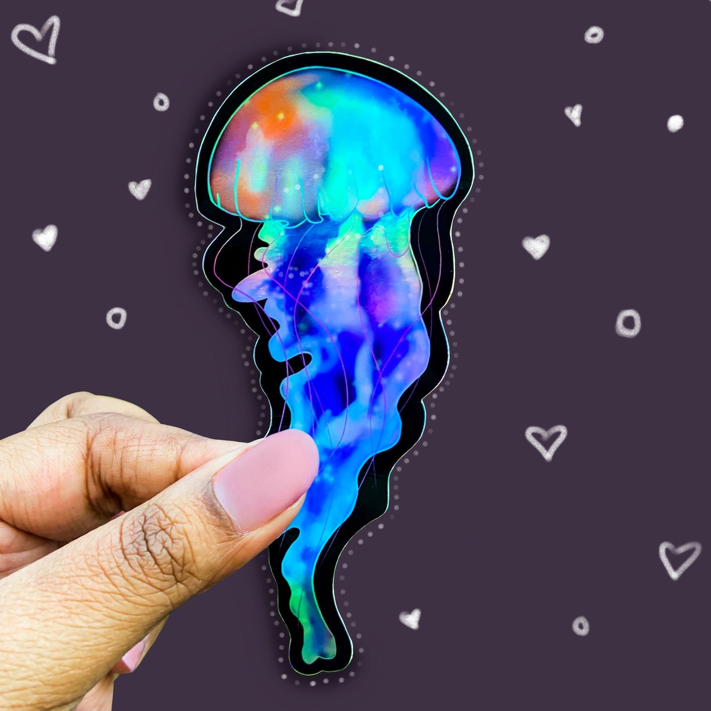 Holographic Jellyfish Sticker
