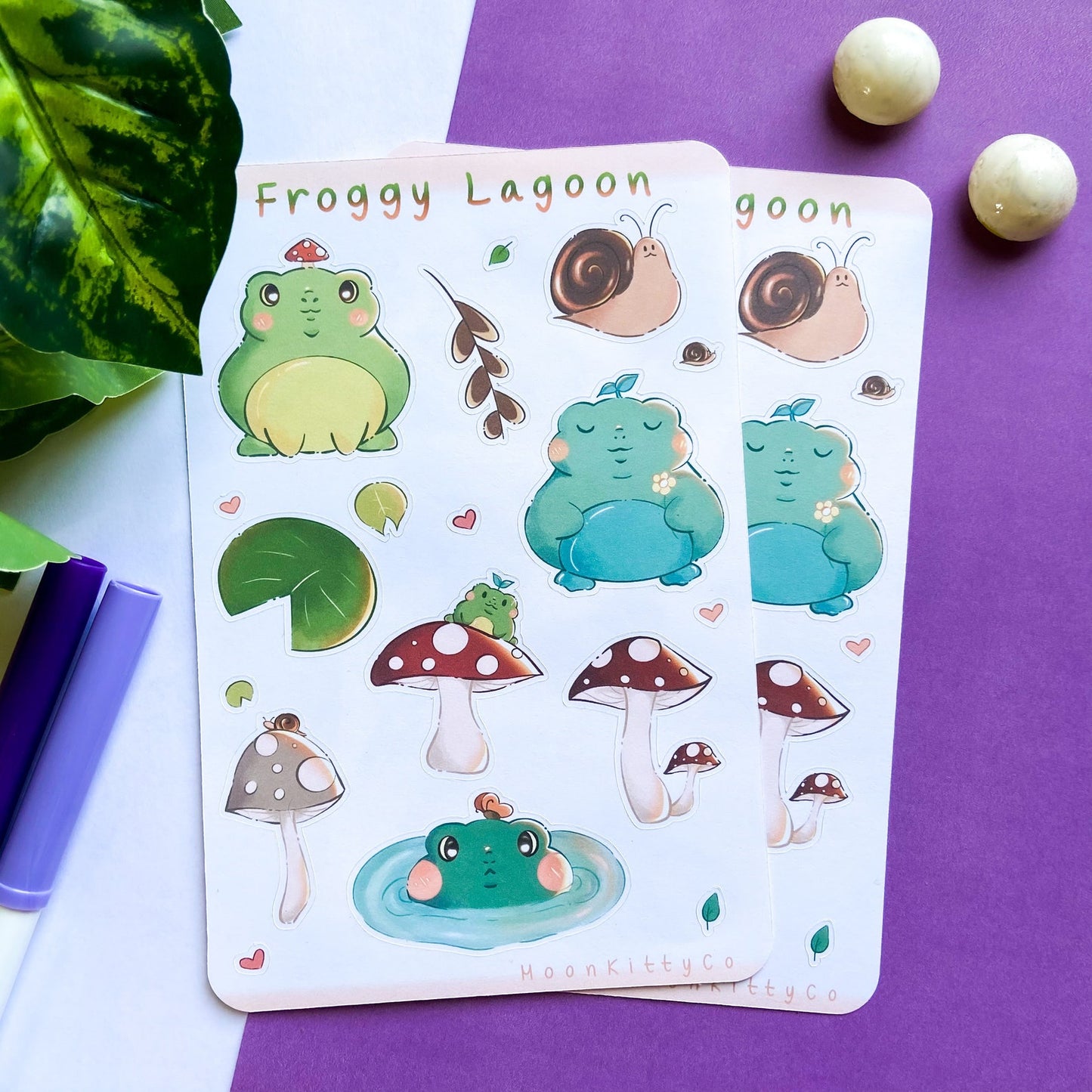 Frog Cottage Core Sticker Sheet
