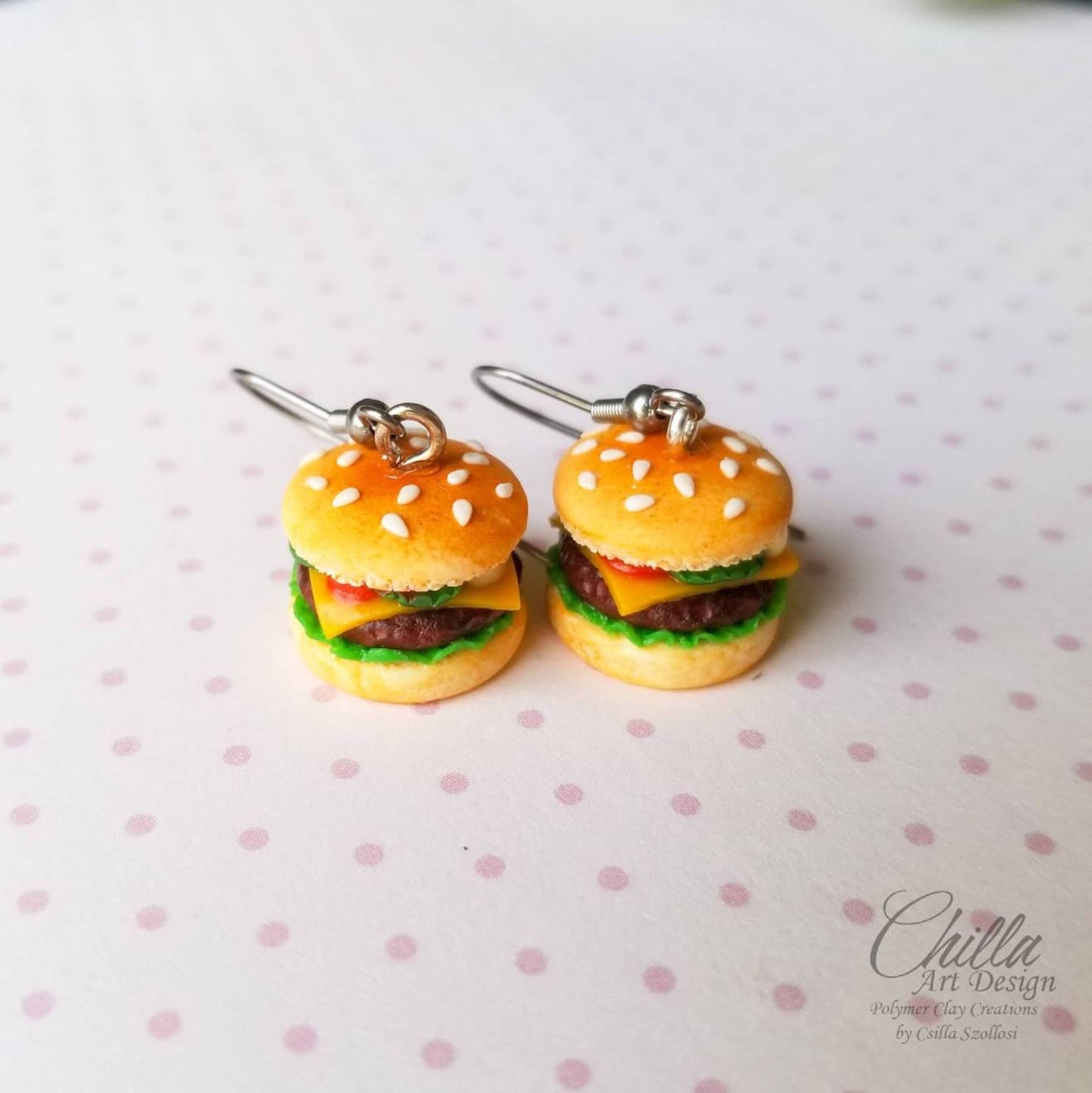 Hamburger earrings