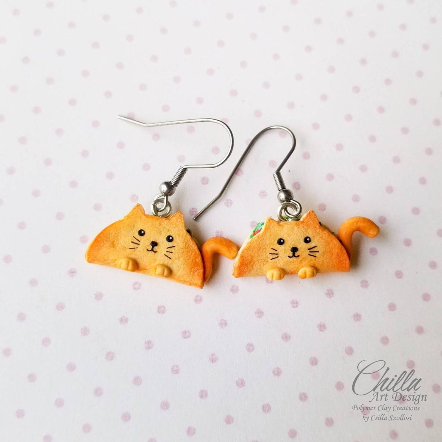 Taco cat earrings