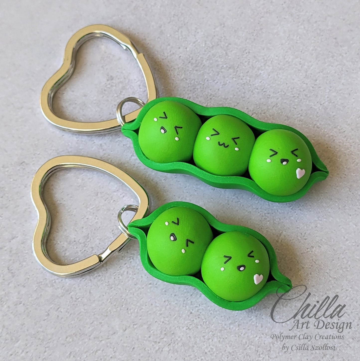 Peas in a pod keychain