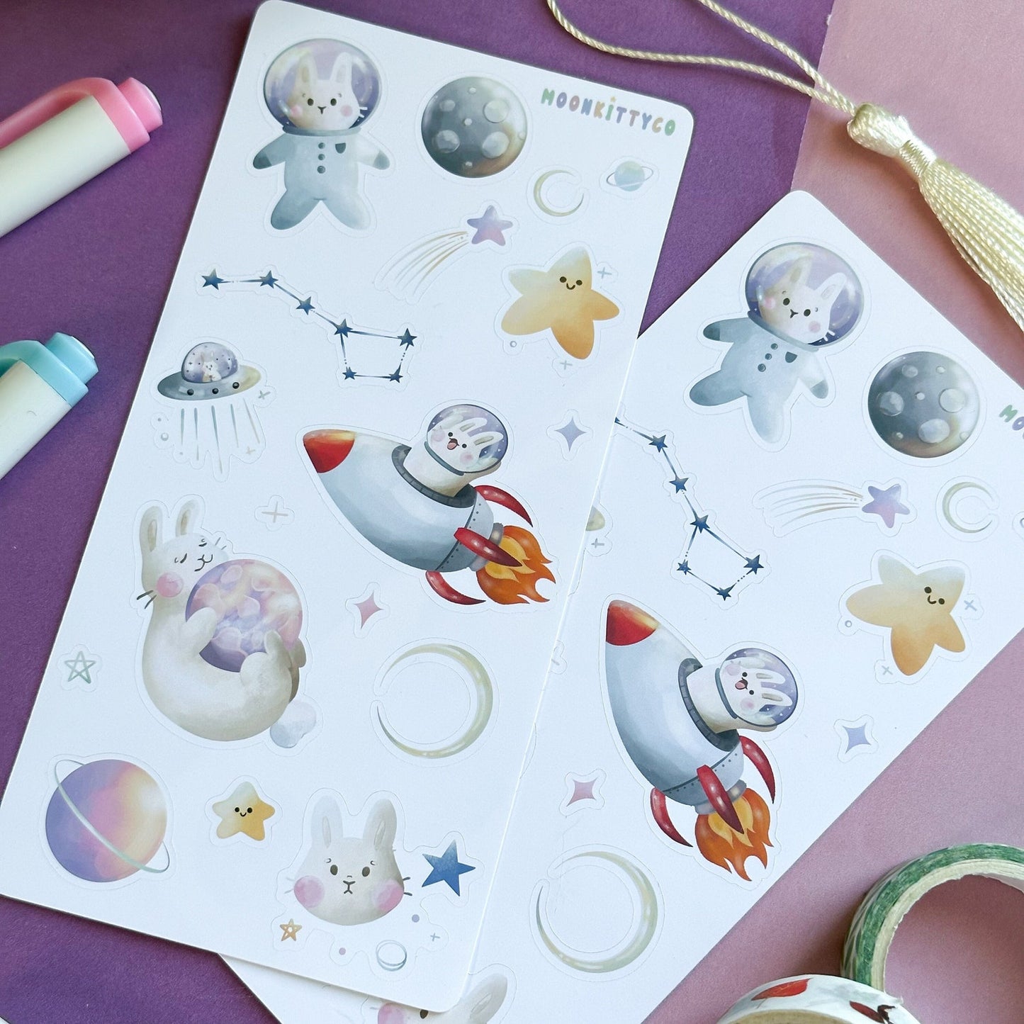 Space Bunny Sticker Sheet