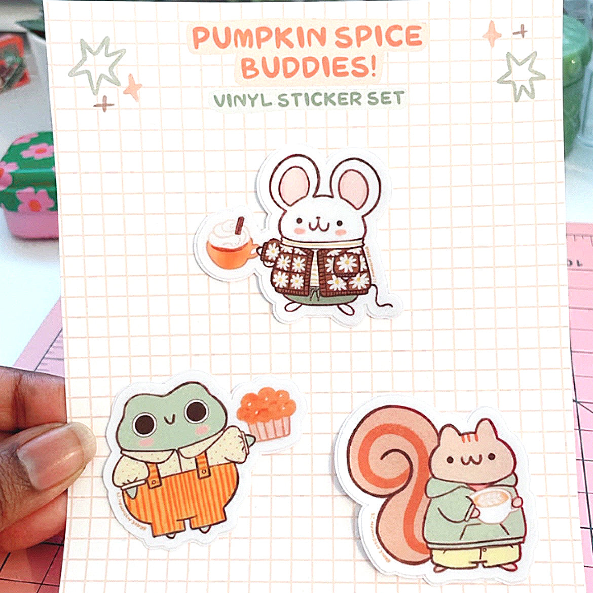 Pumpkin Spice Buddies Vinyl Sticker Set